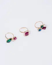 Multi Colour Crystal Cluster Statement Ring
