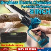 8'' Cordless Brushless Wood Cutting Pruning Saw Chainsaw For Makita 18V Battery