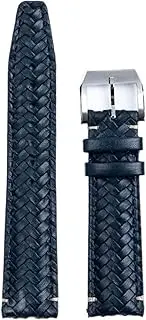[BCMCBV] 20mm 22mm Cowhide Hand Woven Watchband Fit for IWC Strap Portugieser Pilot Watch Band Curved End Genuine Leather