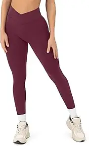 PAVOI Active Pilates Crossover Leggings for Women | Buttery Soft High Waisted V Cut Cross Waist Workout Yoga Pants | FlexFlow