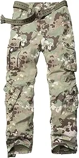 [TRGPSG] Men's Lightweight Hiking Pants Outdoor Ripstop Wild Cargo Pants Multi-Pocket Military Army Camo Casual Work Trousers