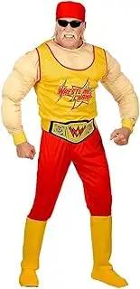 Blossom Costumes Muscle Top Hogan Wrestler Hulk Wrestling 80s Mens Halloween Costume Outfit