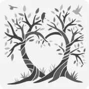 10"x10" Clear Plastic Stencil - Loving Trees (ML11)