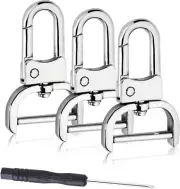 6 Pack 1 Inch Detachable Snap Hook Swivel Clasp, Metal Lobster Bcukles Claw Clip