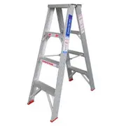 INDALEX 150kg Trade 1.2m Aluminium Double Sided Step Ladder TRDS4D