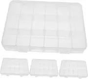 PHENOFICE 4pcs Adjustable Compartment Organizer Box Clear Plastic Storage Container for Jewelry Beads Screws Crafts Fishing Tackle Durable Design for Small Parts