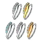 CZ Paved Twisted Bendable Ear Cartilage Daith Tragus Helix Hoop Nose Rings 20G
