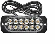 Universal 12LED Car Truck Emergency Beacon Warning Hazard Flash Strobe Light Bar (2PCS, Red)