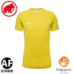 【MAMMUT 長毛象 男 AEGILITY T-SHIRT AF 短袖排汗衣《醇厚黃》】1017-01900/圓領短袖