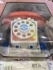 New Vintage Fisher Price Chatter Phone Pull Retro Toy Telephone 1985