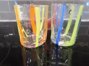 2 Millefiori Rocks Glasses Alessandro Coppola Vetreria Arie di Murano Italy NEW