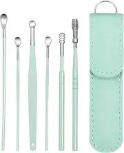 6 Pcs Ear Wax Removal Kit,Ear Cleaner Tools: Mini Portable Ear Scope with Stainl