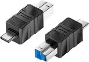 USB to B Adapter, USB to B 3.0 Printer Adapter, High-Speed Data Transfer Plug and Play Converter for Laptop Tablet Host Docking Station Computer