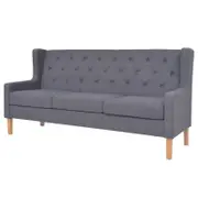 vidaXL 3-Seater Sofa Fabric Grey Couch Lounge Seat Home Living Room Furniture