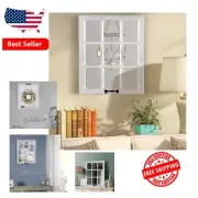 Farmhouse Style Distressed Wood Wall Mirror - 18x23 with Hanging Hardware