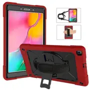 C-Robot Tablet Case Rugged Heavy Duty Shockproof Stand Cover For Samsung Galaxy Tab A 8.0 T290/T295(2019)-Red&Black