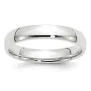 Solid 14K White Gold 4mm Light Weight Comfort Fit Men's/Women's Wedding Band Ring Size 11