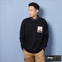 在飛比找momo購物網優惠-【JEEP】男裝 寬版吉普車海報印刷厚磅長袖T恤(黑色)