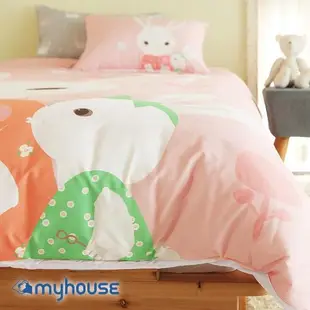 BabyTiger虎兒寶 MYHOUSE 韓國超細纖維兩件式四季枕被組 - 兔寶家族
