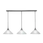 Toltec 3 Light Mini Pendant, Nickel, 12" Italian Bubble - 36-BN-441