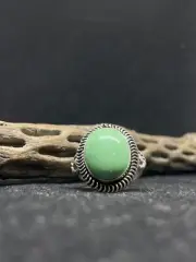 Handmade Native American Navajo fox turquoise sterling silver ring size 12