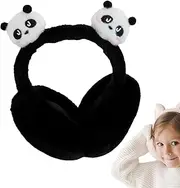 [Mwqpgyh] Winter Earmuffs for Kids | Plush Winter Panda Earmuffs - Cute and Fun Winter Accessory for Walking, Outdoor Riding, Travel, Skiing, and Camping