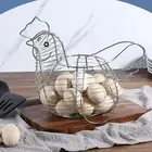 Chicken Shaped Egg Basket Egg Storage Organizer Rustic Decor Multipurpose Food