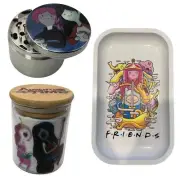 Adventure Time Marceline & Bubblegum Friends Grinder, Jar, Rolling Tray Set