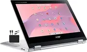 [acer] 2023 Newest X360 Chromebook Spin 2-in-1 Convertible Laptop Student Business,8-Core MediaTek MT8183C Processor,11.6‘ HD Touch IPS,4GB RAM,64GB eMMC,WiFi 5,Chrome OS+MarXSolCables,Pure Silver