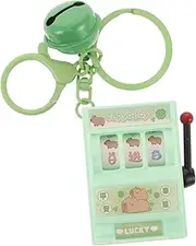 [Healeved] Mini Slot Machine Keychain Lucky Claw Machine Pendant for Party Favors Green Fruit Vending Charm for Boys and Portable Gaming Accessory