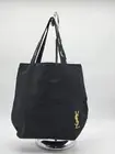 NEW Yves Saint Laurent YSL Tote Canvas Bag Black Gold Embroidery Logo Novelty