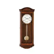 Hermle IsabellaKey Wind 8 Day Walmut Wall Clock with Walmut Burl Hand Rubbed