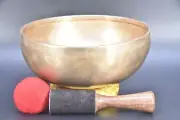 D note Copre Buddhist Singing Bowl Set-9.37"Throat Healing Chakra Sound Bowl Set