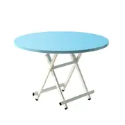 SOGA Blue Dining Table Portable Round Surface Space Saving Folding Desk Home Decor