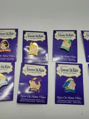 1994 Vtg Disney Snow White & The Seven Dwarfs Masterpiece Character 8 Pins Set