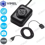 Smallest 32GB Button Camera Lightweight 24/7 Security HD 1080p Spy Hidden