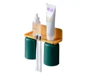 Toothbrush Holder Wall Mounted, Space Electric Toothbrushes Holder-Dark green