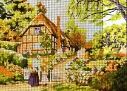 "Outside the city" Printed Needlepoint Tapestry Canvas 6278