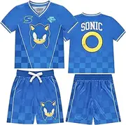 [SEGA] Boys Sonic the Hedgehog Boys Soccer Mesh Jersey Tee & Short 2pc Set - Boy 4-20