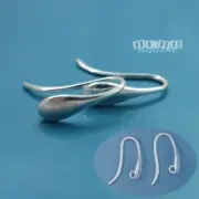 2 Sterling Silver Teardrop French Hook Ear Wires Earrings, Open Loop #33521