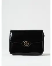 Tory Burch Perry Mini Flap Bag Patent Leather Women Black Mini Bags