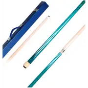 Dyed Maple Pool Snooker Billiard Cue Stick Aqua Blue 12.5mm Tip + Blue Cue Case