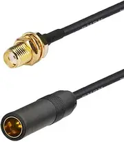 supmory SMA Female to AM/FM Female Adapter RG174 Coax Cable 12 inches Pigtail Jumper RF coaxial Cable for Radio Antenna