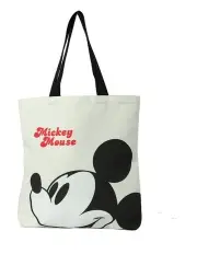 [Disney] Mickey Mouse Canvas Shopper Tote in Black/White