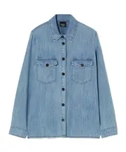 Rhinestone denim shirt 21 light blue