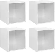 vidaXL 4X TV Cabinets Home Bedroom Living Room HiFi Stereo Cabinet TV Stand Entertainment Centre Furniture High Gloss White Engineered Wood