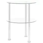 vidaXL 2-Tier Side Table Transparent 38 cm Tempered Glass
