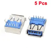 5Pcs 9 Pin 90 Degree Panel Mount USB3.0 Type A Female Port Jack Socket Connector