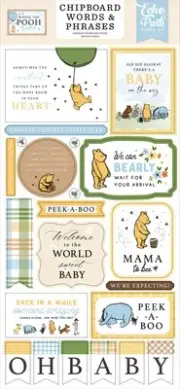 Echo Park Chipboard 6"X13"-Words & Phrases, Winnie The Pooh Baby 5A002JSD-1GL9B