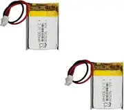 (2-Pack) DC 3.7V 500mAh 502535 Rechargeable Lithium Polymer Battery for DIY 3.7-5V Electronic Products with Built-in 2-Wire Battery Replacement and LED Lights